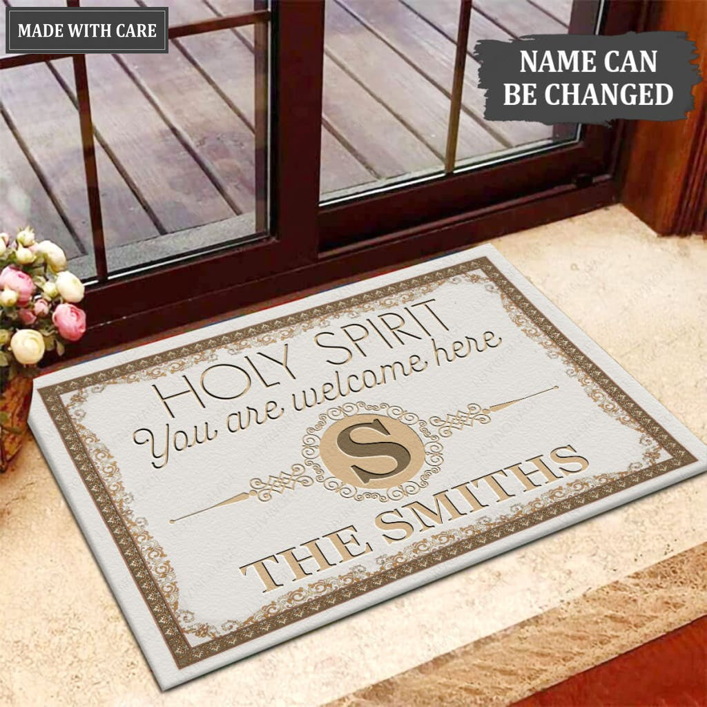 Luvingrace M53 Luxury Monogram Collection Holy Spirit Personalized Doormat