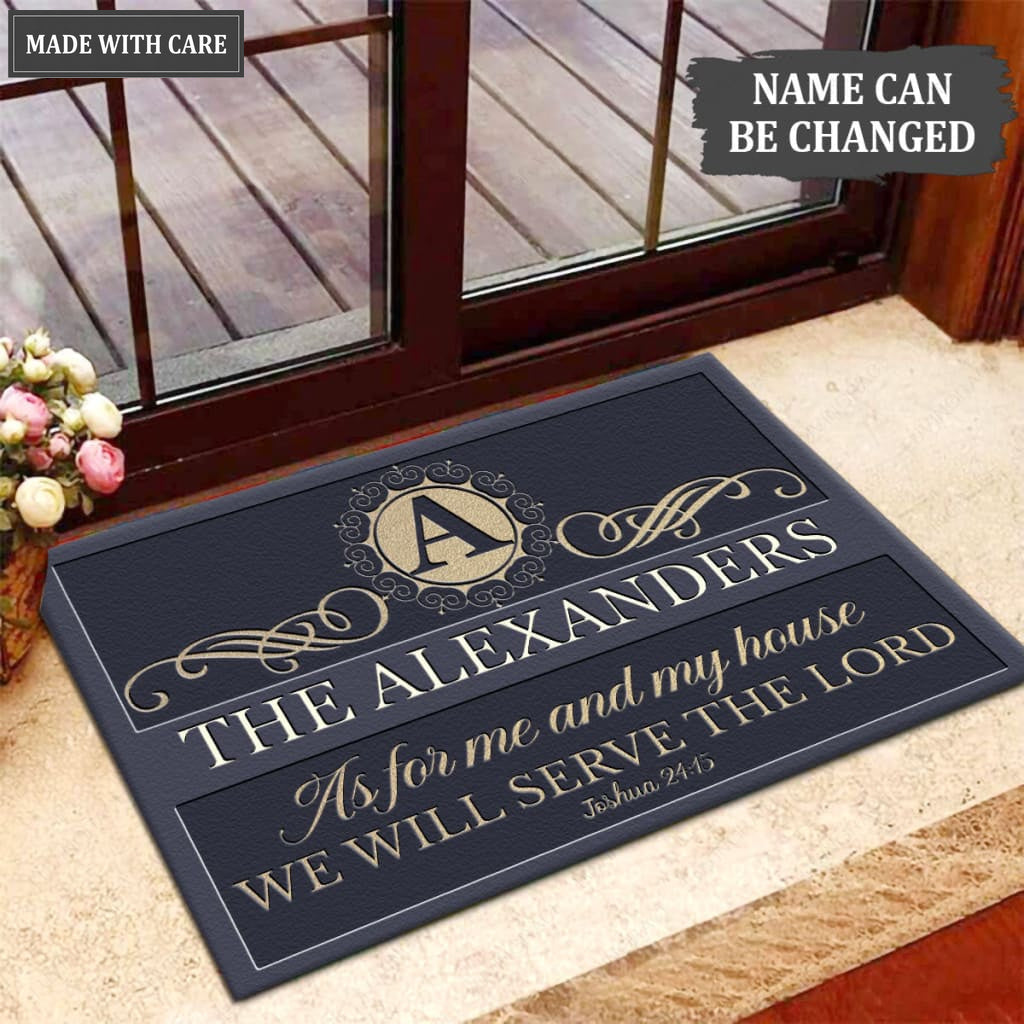 Luvingrace M54 Luxury Monogram Collection As For My House Personalized Doormat