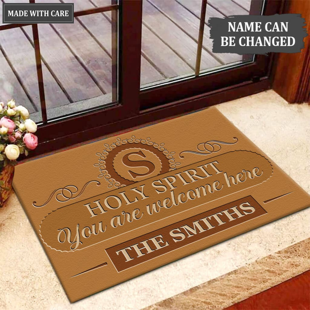 Luvingrace M55 Luxury Monogram Collection Holy Spirit Personalized Doormat