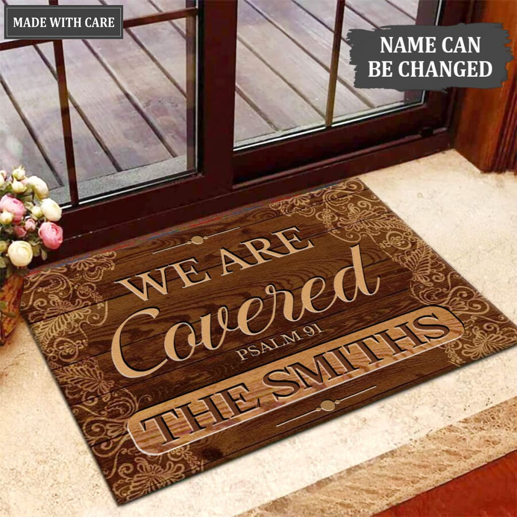 Luvingrace M56 Decorative Monogram Collection We Are Covered Personalized Doormat