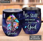 Rainbow Sunflower Faith Personalized Wine Tumbler