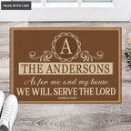 Luvingrace L137 Vintage Monogram Collection As For My House Personalized Doormat