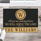 Luvingrace L139 Vintage Monogram Collection As For My House Personalized Doormat