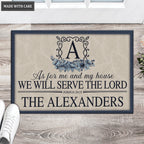 Luvingrace L140 Floral Monogram Collection As For My House Personalized Doormat