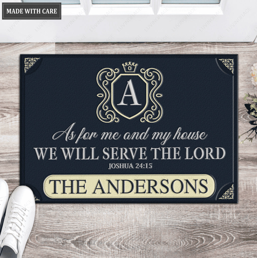 Luvingrace L141 Floral Monogram Collection As For My House Personalized Doormat