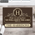 Luvingrace L144 Vintage Monogram Collection As For My House Personalized Doormat
