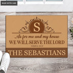 Luvingrace L145 Vintage Monogram Collection As For My House Personalized Doormat