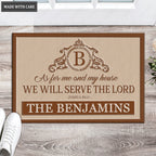 Luvingrace L146 Vintage Monogram Collection As For My House Personalized Doormat