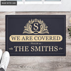 Luvingrace L147 Vintage Monogram Collection We Are Covered Personalized Doormat