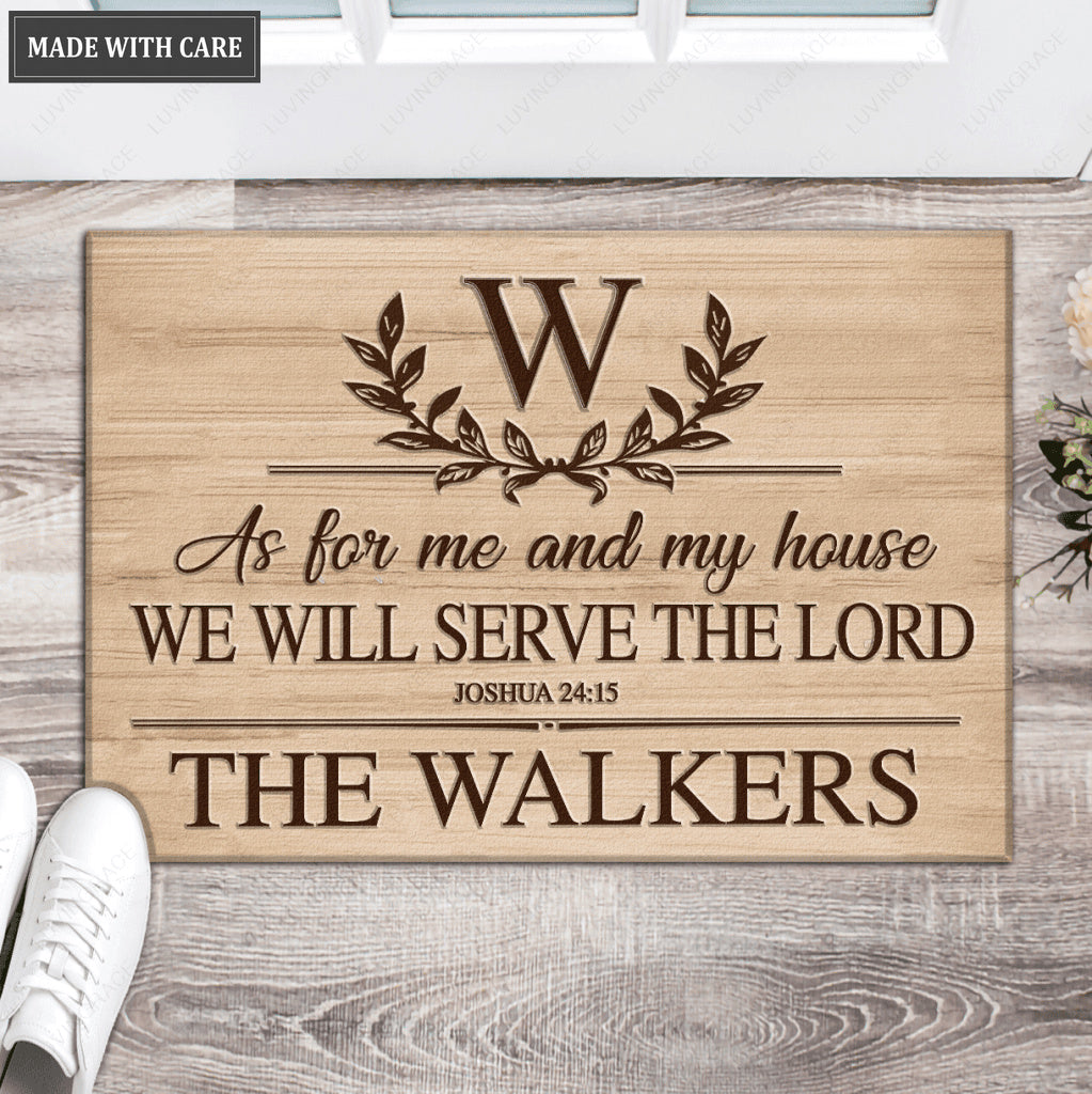 Luvingrace L148 Floral Monogram Collection As For My House Personalized Doormat