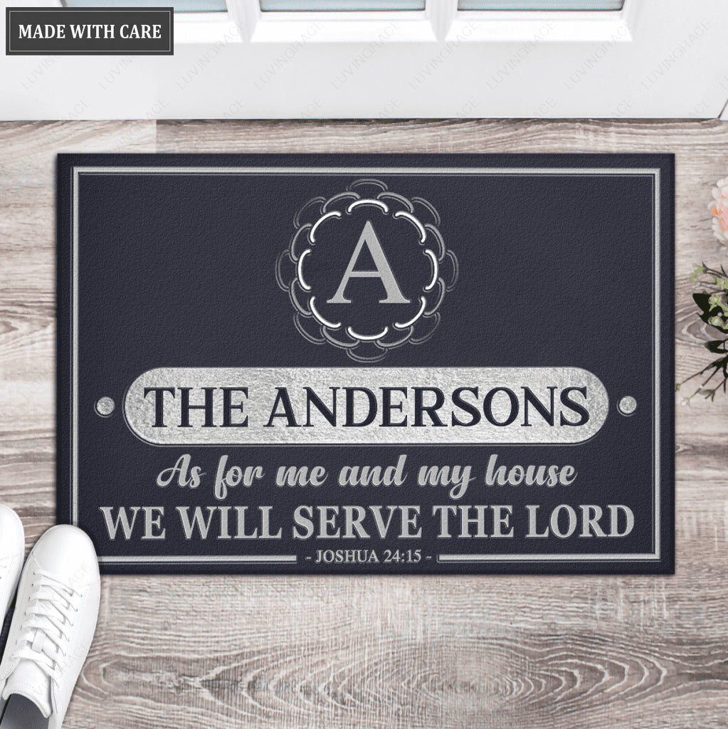 Luvingrace L149 Floral Monogram Collection As For My House Personalized Doormat