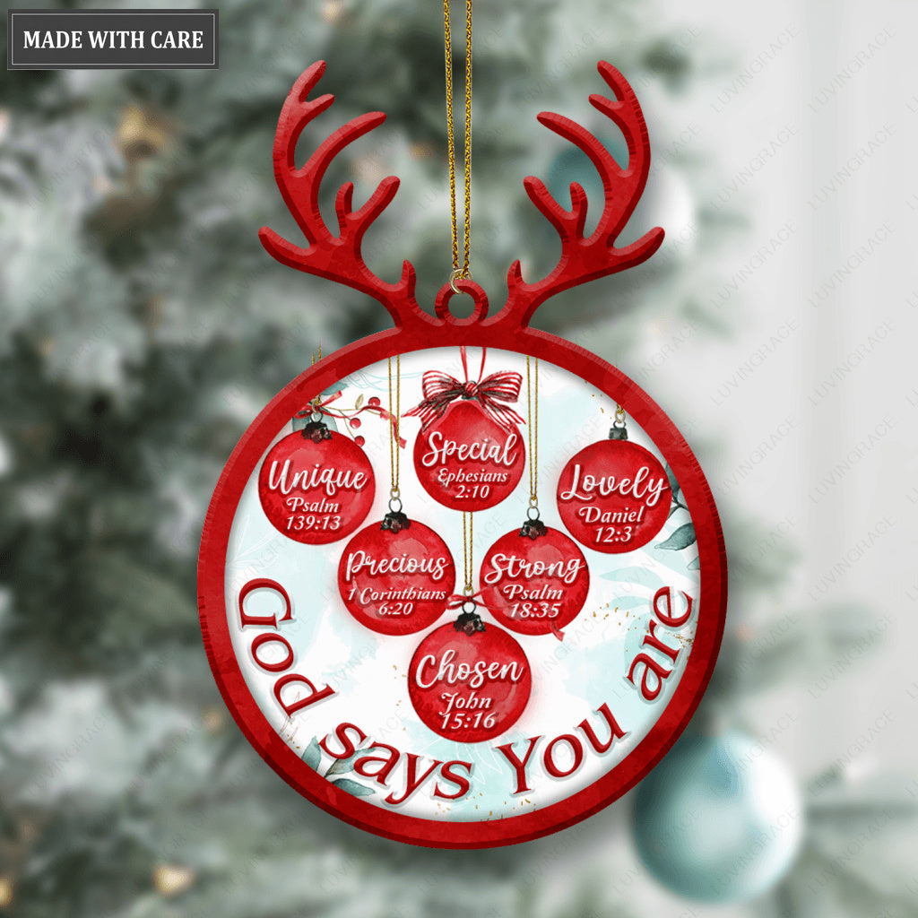 Christmas Deer Antlers God Says You Are Ornament