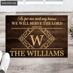 Luvingrace L150 Vintage Monogram Collection As For My House Personalized Doormat