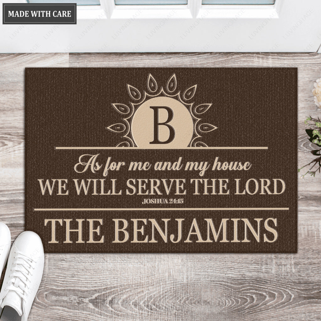 Luvingrace L152 Vintage Monogram Collection As For My House Personalized Doormat