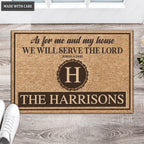 Luvingrace L153 Vintage Monogram Collection As For My House Personalized Doormat