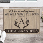 Luvingrace L155 Deer Antlers As For My House Personalized Doormat