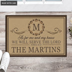 Luvingrace L159 Vintage Monogram Collection As For My House Personalized Doormat