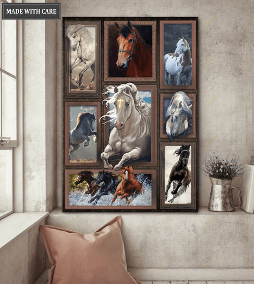 Amazing Horse With Cross Wall Art