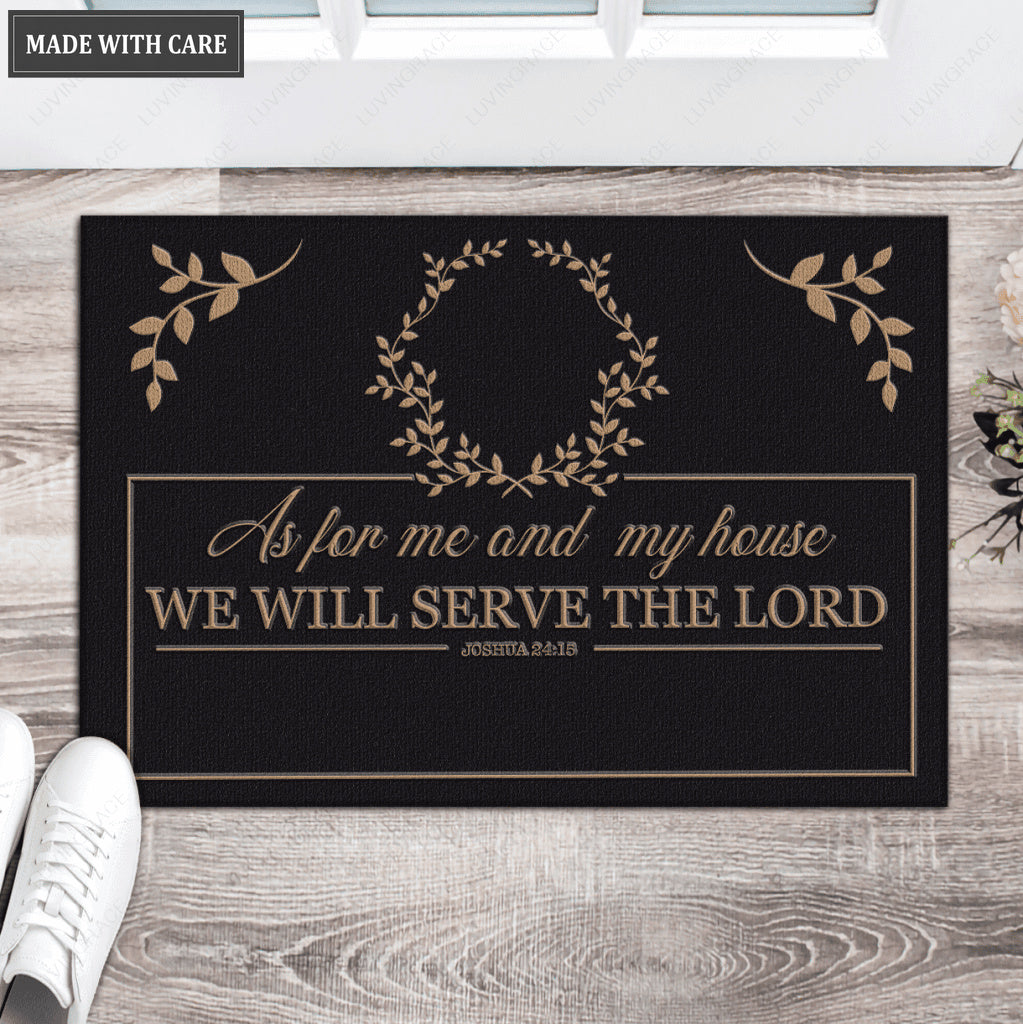 Luvingrace L165 Vintage Monogram Collection As For My House Personalized Doormat