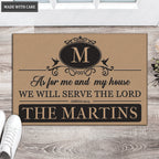 Luvingrace L166 Vintage Monogram Collection As For My House Personalized Doormat