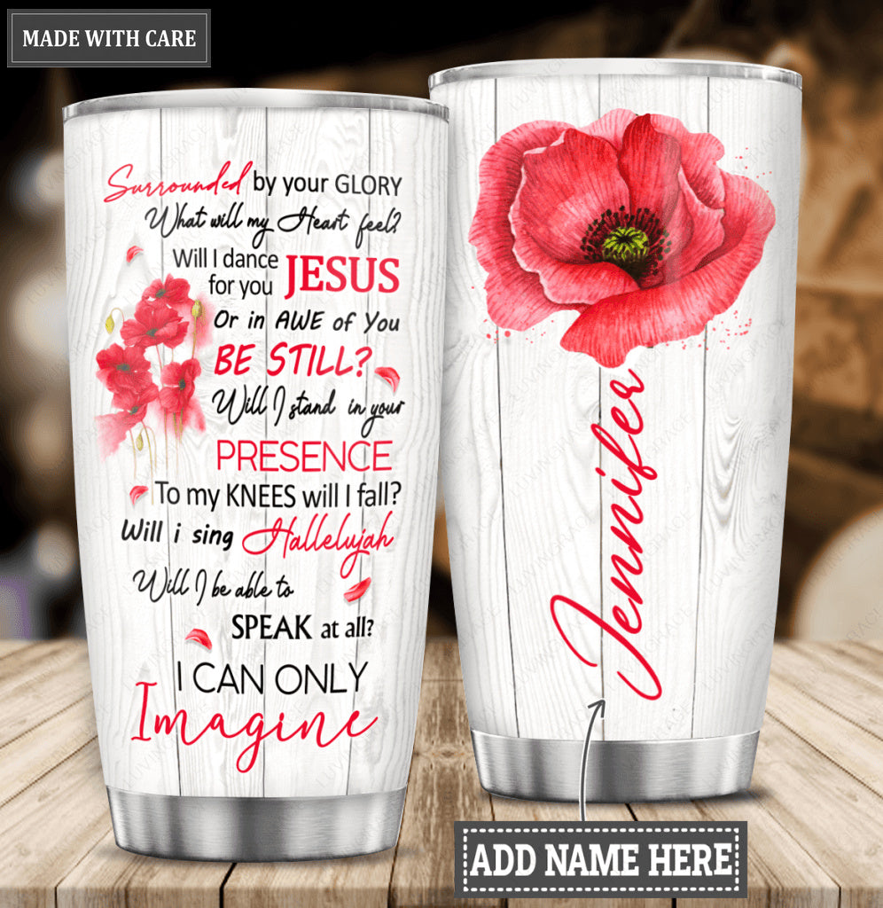 Personalized Pink Flower Glory Customized Tumbler