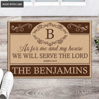 Luvingrace L171 Vintage Monogram Collection As For My House Personalized Doormat