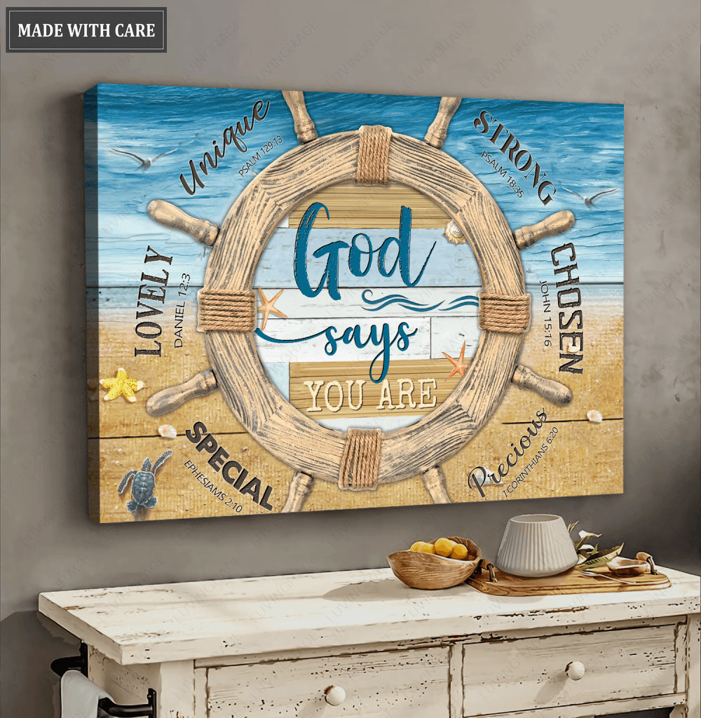 Ship Rudder God Says You Are Wall Art