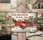Personalized God Blessed Winter Wood Rectangle Sign