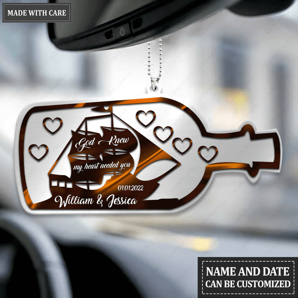 Personalized Bottle Of Love God Knew Ornament