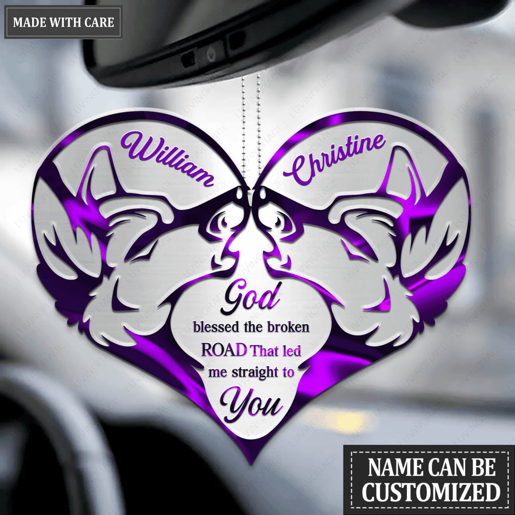 Wolves And Heart God Blessed Personalized Ornament