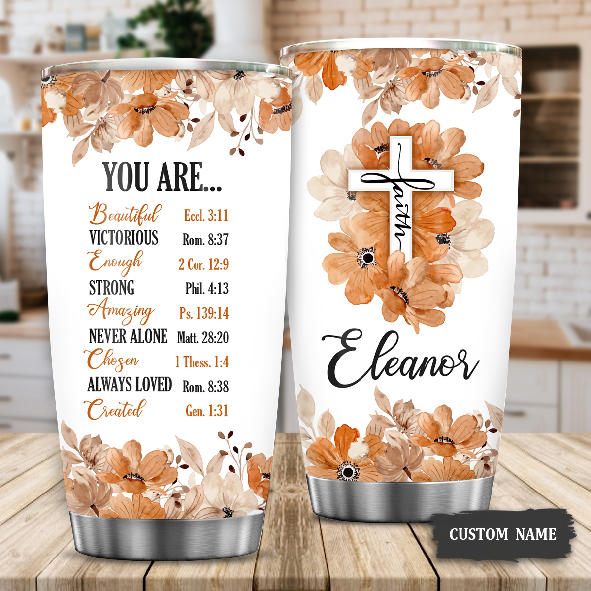 Christian Bible Verse You Are Religious Inspirational Custom Tumbler Gifts - Personalized Stainless Steel Tumbler