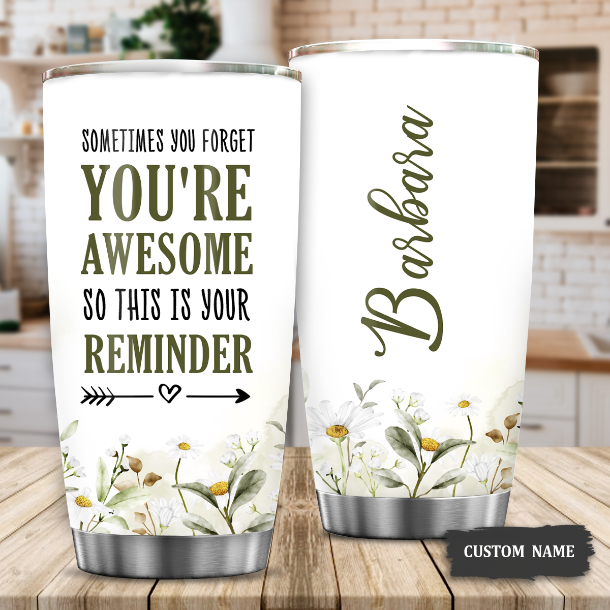 Inspirational Gifts Daisy Flower You're Awesome Custom Tumbler Gifts - Personalized Stainless Steel Tumbler