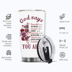 Roses Flower Faith Identity In Christ You Are Religious Inspirational Custom Tumbler Gifts - Personalized Stainless Steel Tumbler