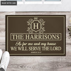 Luvingrace L174 Vintage Monogram Collection As For My House Personalized Doormat