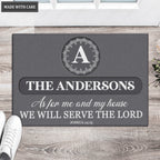 Luvingrace L176 Vintage Monogram Collection As For My House Personalized Doormat