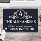 Luvingrace L177 Vintage Monogram Collection As For My House Personalized Doormat