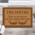 Luvingrace L178 Vintage Monogram Collection As For My House Personalized Doormat