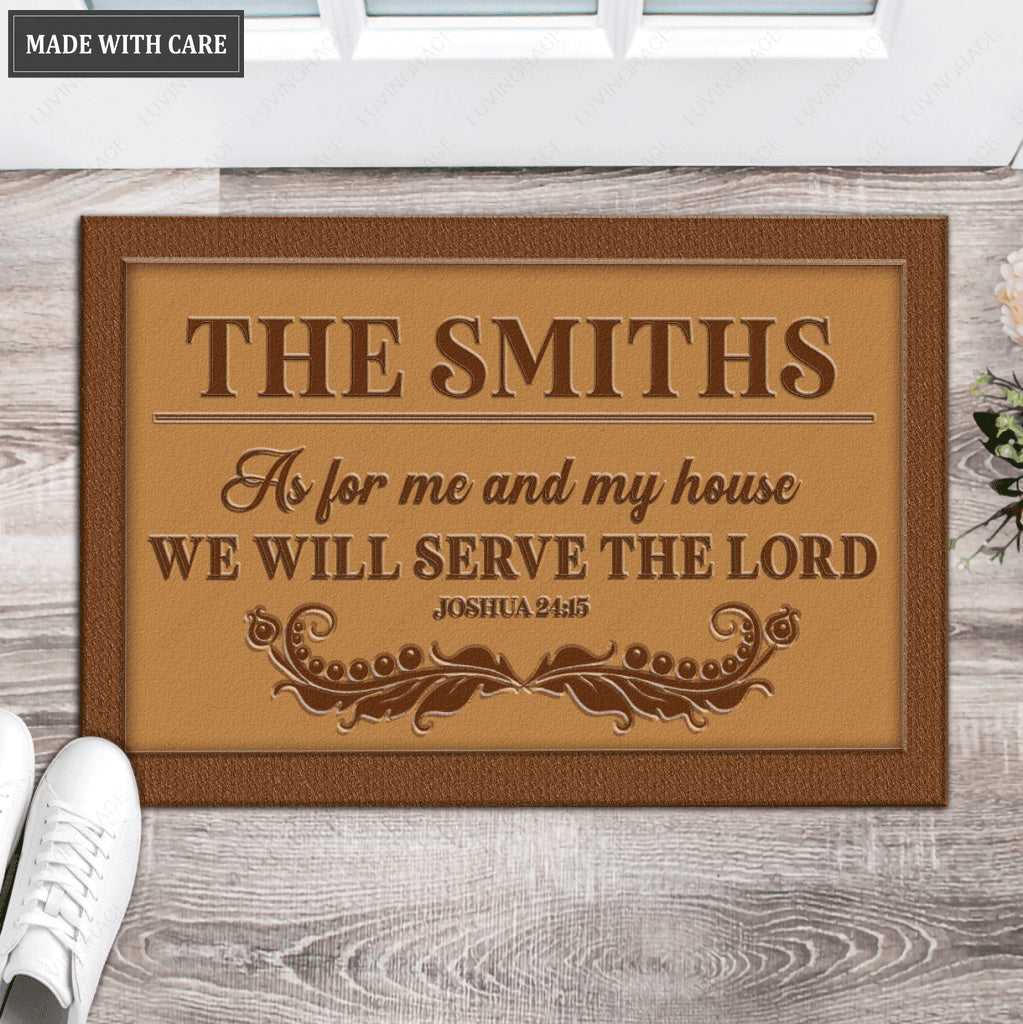 Luvingrace L178 Vintage Monogram Collection As For My House Personalized Doormat
