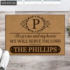 Luvingrace L180 Vintage Monogram Collection As For My House Personalized Doormat