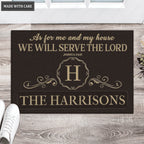 Luvingrace L182 Vintage Monogram Collection As For My House Personalized Doormat