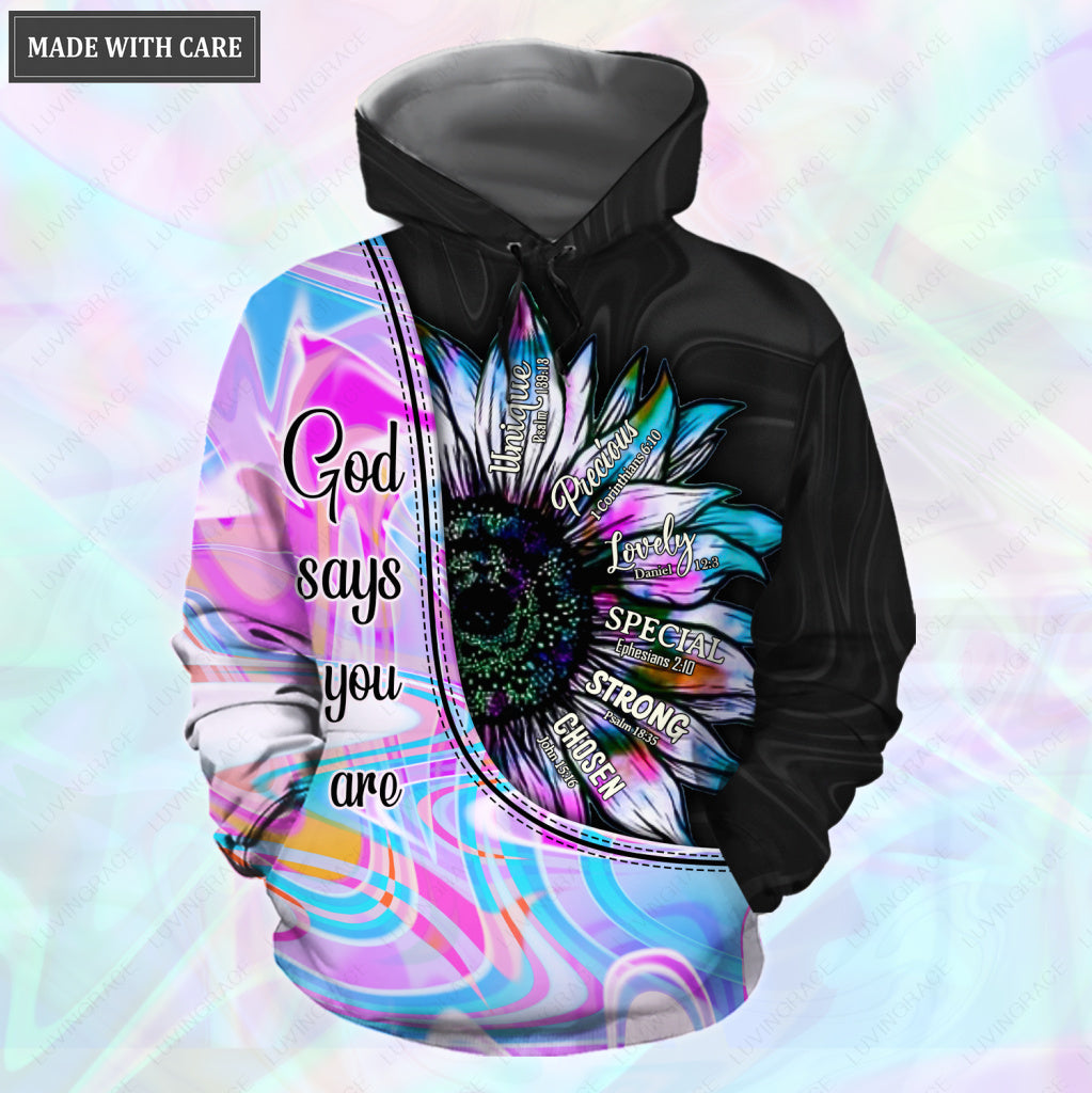 Sunflower Silhouette God Says You Are Hoodie