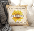 Personalized Square Pillow Sunflower Serve The Lord