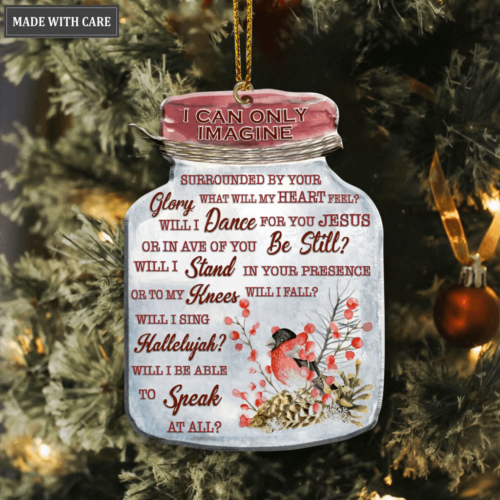 Christmas Floral Bird Mason Jar I Can Only Imagine Ornaments