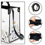 Wildflower Butterfly Custom Leather Handbag - Personalized Custom Leather Bag