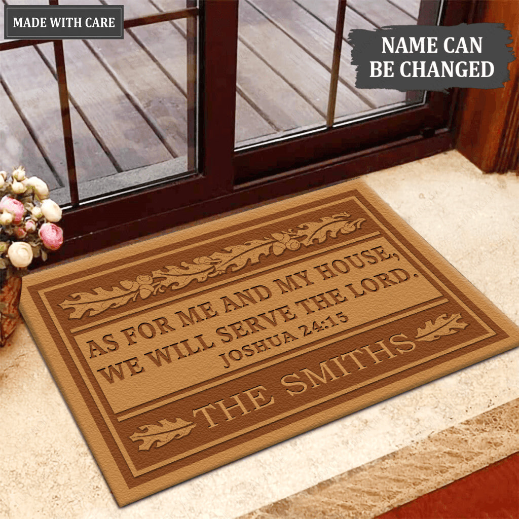 Vintage Christmas As For Me And My House Personalized Personalized Doormat
