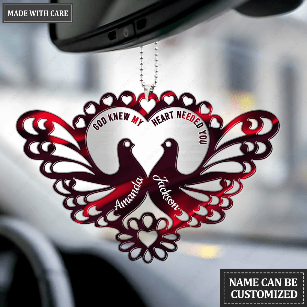 Love Sign Bird Couple God Blessed Personalized Ornament