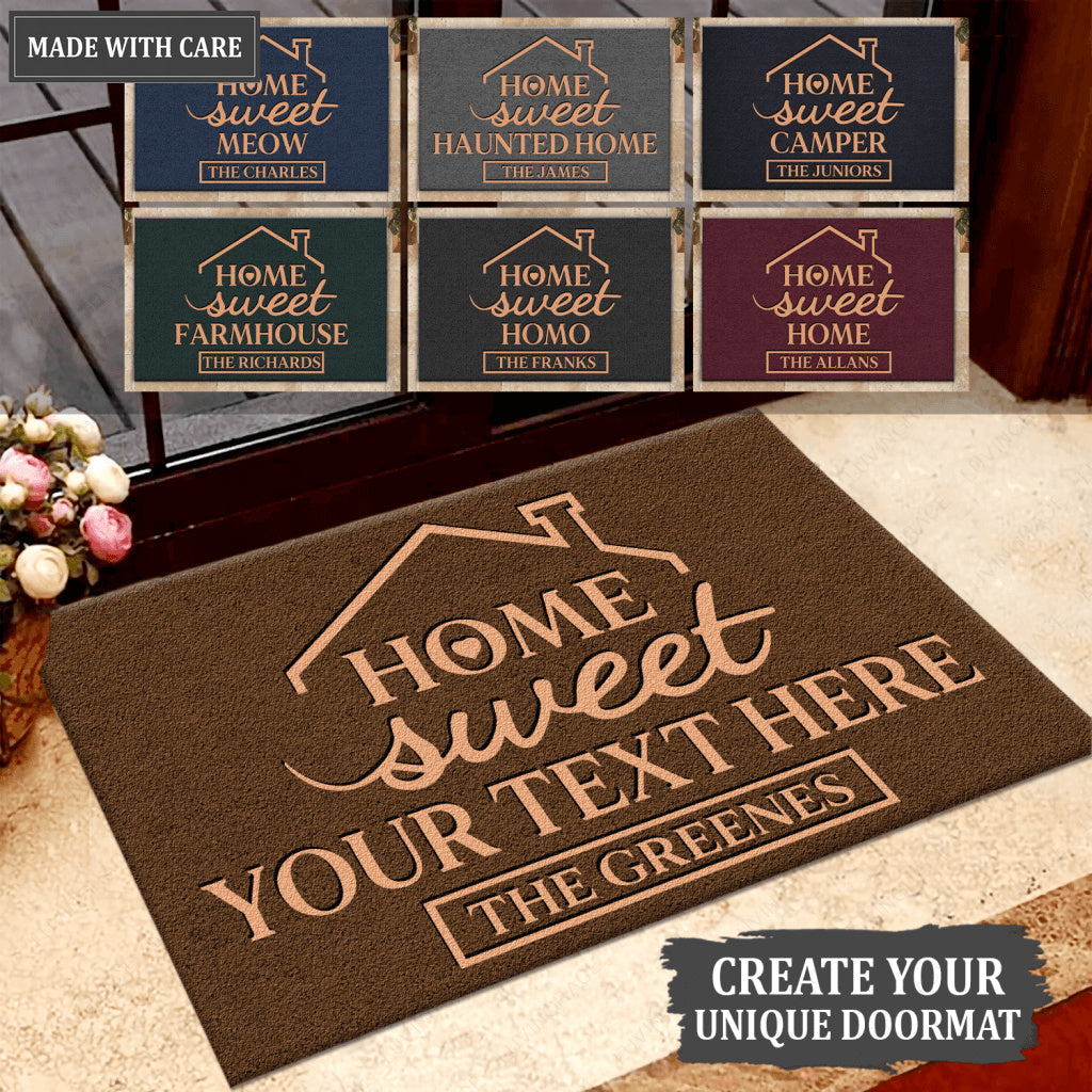 Personalized Gift Home Sweet Home Unique Doormat