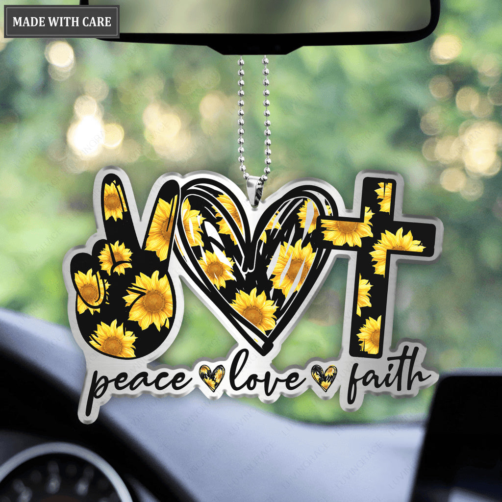Peace Love Faith Ornament