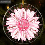 Pink Flower Daisy God Says You Are Transparent Ornament