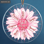 Pink Flower Daisy God Says You Are Transparent Ornament
